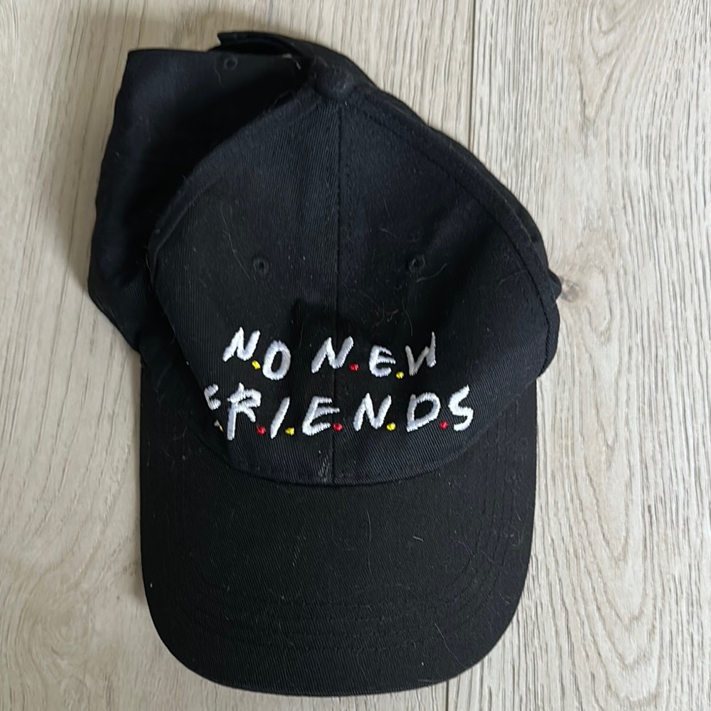 Friends TV Show Black Cap with Embroidered Text